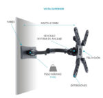 SOPORTE TV LCD DOS BRAZOS DE 10" A 32" - Imagen 3