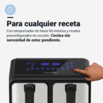 FREIDORA SIN ACEITE UNIVERSAL B DOBLE 4+4 INOX/NEGRA - Imagen 5