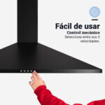 Campana piramidal 90 cm negra EVEREST 4090B - Imagen 2