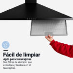 Campana piramidal 90 cm negra EVEREST 4090B - Imagen 4