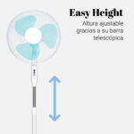 VENTILADOR PIE UNIVERSAL B. ZERNATT 7045W BLANCO CAJA ROTA - Imagen 5