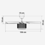 VENTILADOR TECHO UNIVERSAL B MORGET 6042W BLANCO/MADERA - Imagen 4