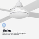 VENTILADOR TECHO UNIVERSAL B PONIENTE 648W BLANCO SIN LUZ - Imagen 4