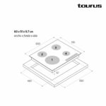 ENCIMERA CRISTAL GAS TAURUS 3 FUEGOS NEGRA - Imagen 2